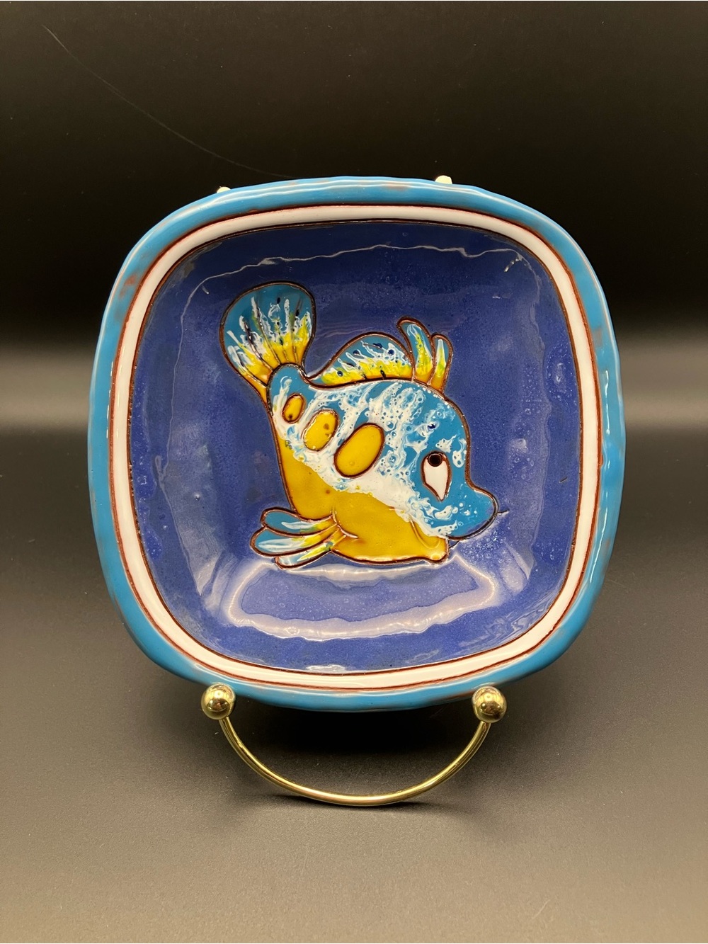 Vintage Redware Pottery Fish Bowl